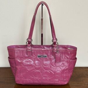 Coach Gallery Embossed Patent Leather Tote